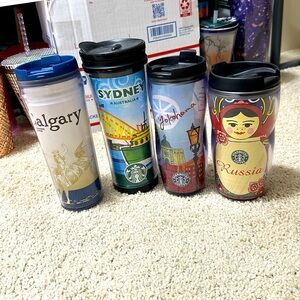 Starbucks cups! These are in super great condition!!! this sale is for all 4